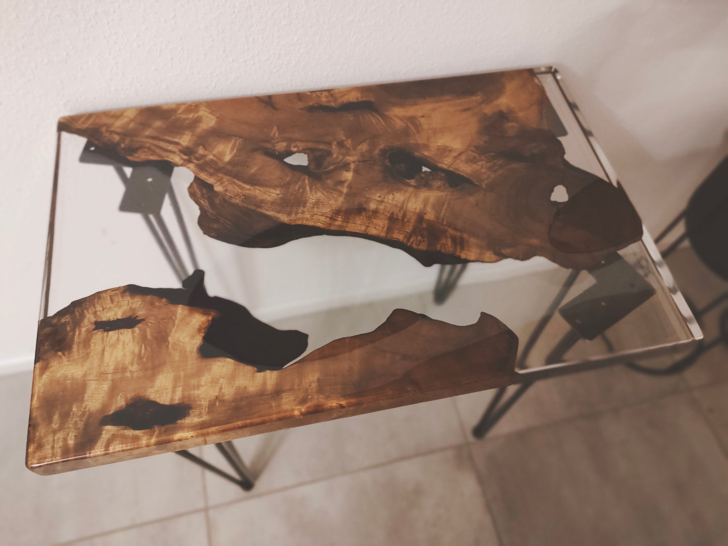 Tischkonsole Flur Massivholz Handarbeit Harztisch