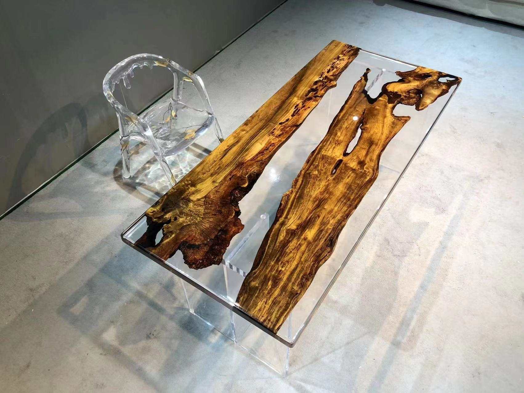 Esstisch Epoxidharz transparent