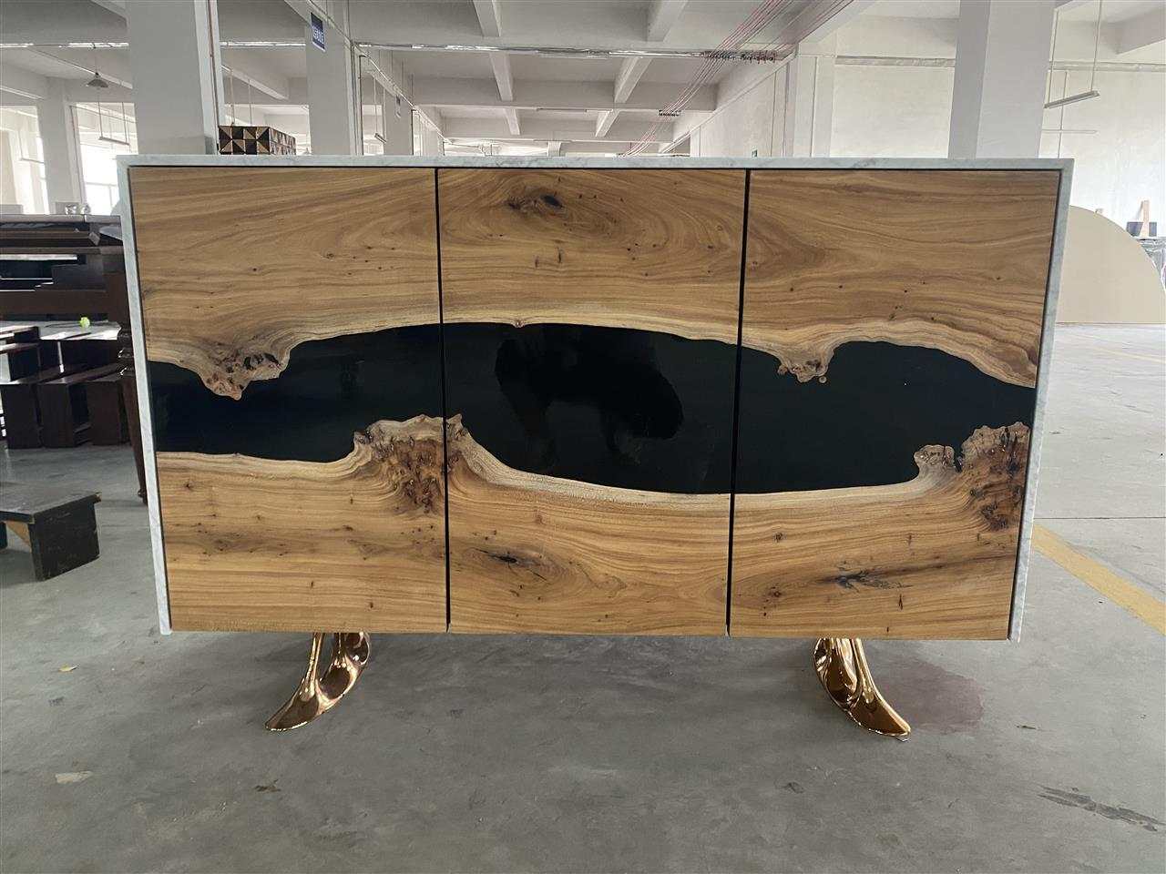 TV Unterschrank Epoxid Harz, Harzschrank