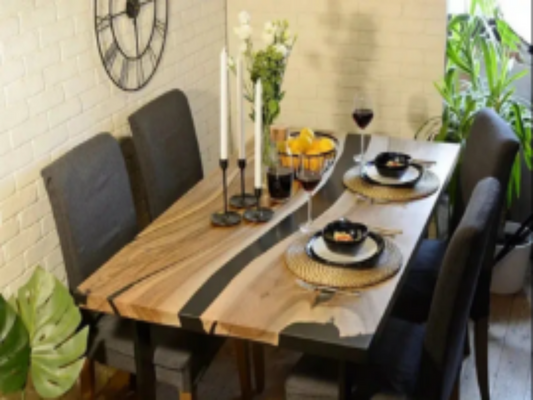 Epoxidharz, Harztisch, Handarbeit, Massivholz