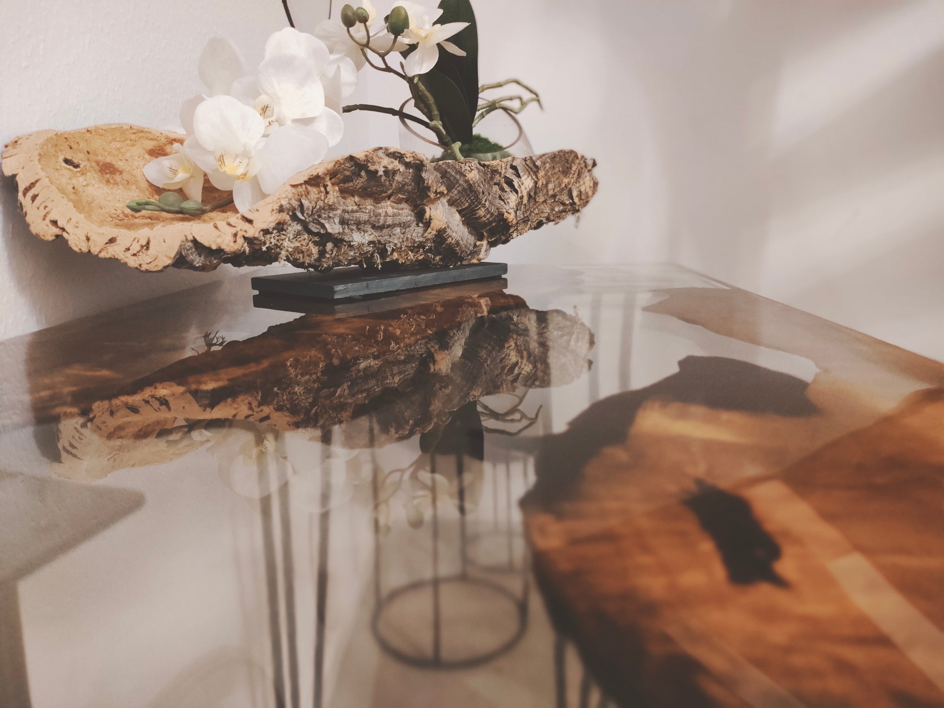 Tischkonsole Flur Massivholz Handarbeit Harztisch